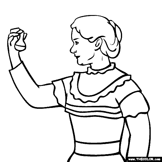 Marie Curie in her laboratory for a first grade sight words coloring worksheet