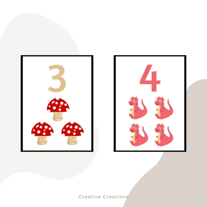 1–10 Number Cards worksheet for enhancing number recognition skills Colorful number cards from 1 to 10 designed for first-grade math practice