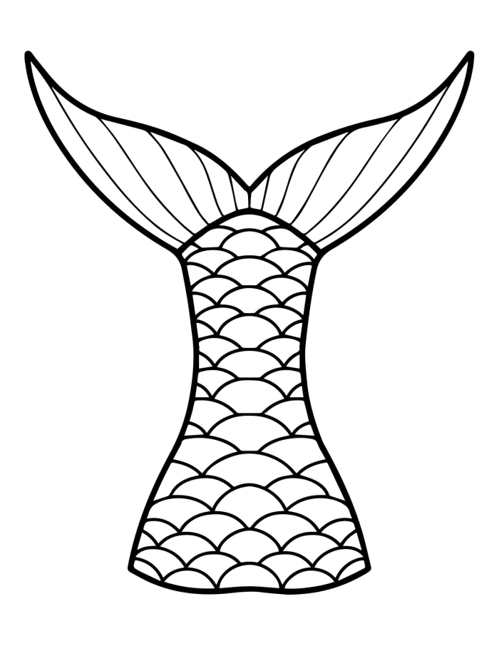 Mermaid coloring page worksheet featuring a whimsical design for first graders learning about fractions