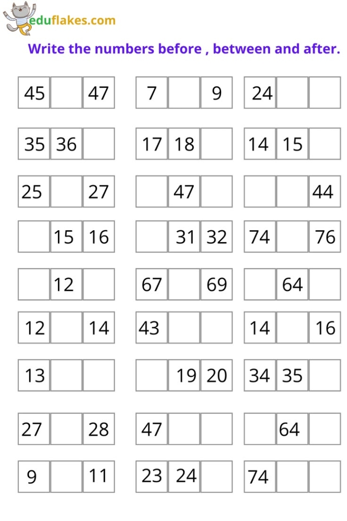 Printable counting exercise for young learners number 15 in the series First Grade math worksheet focusing on before, after, and between numbers practice