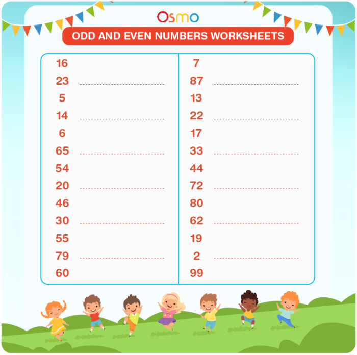 Practice identifying odd and even numbers with this engaging math activity Worksheet for grouping objects into odd and even numbers for first graders
