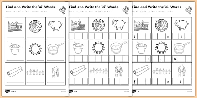 Oi phoneme practice worksheet for first graders focusing on vowel sounds 15 First Grade worksheet practicing the oi vowel phoneme with fun exercises