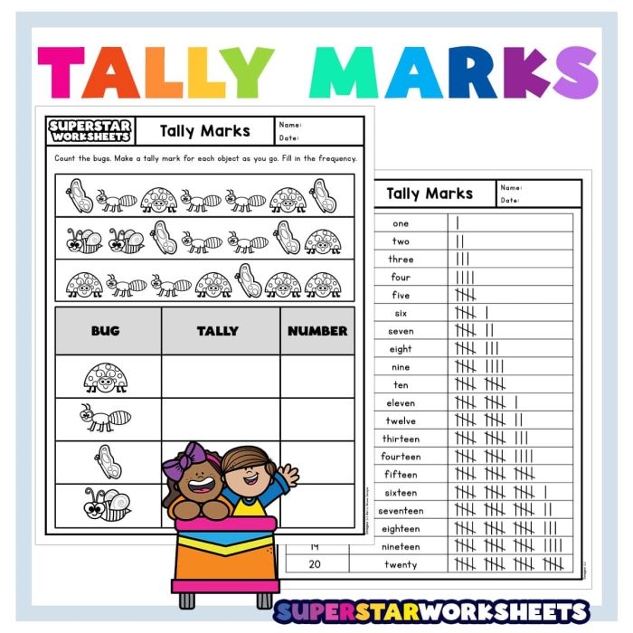 First Grade worksheet featuring cute animals to practice tallying data in a pet store setting