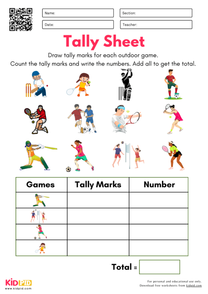 First grader practicing data tallying with adorable pet illustrations on worksheet 19