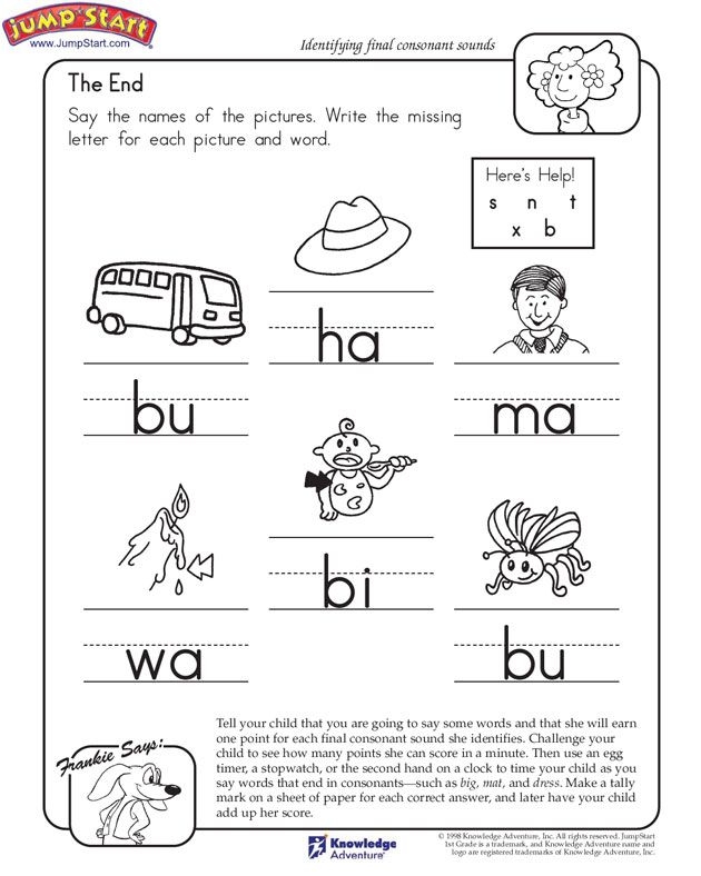 First Grade Ending Y Sort worksheet showing columns for baby and fly words