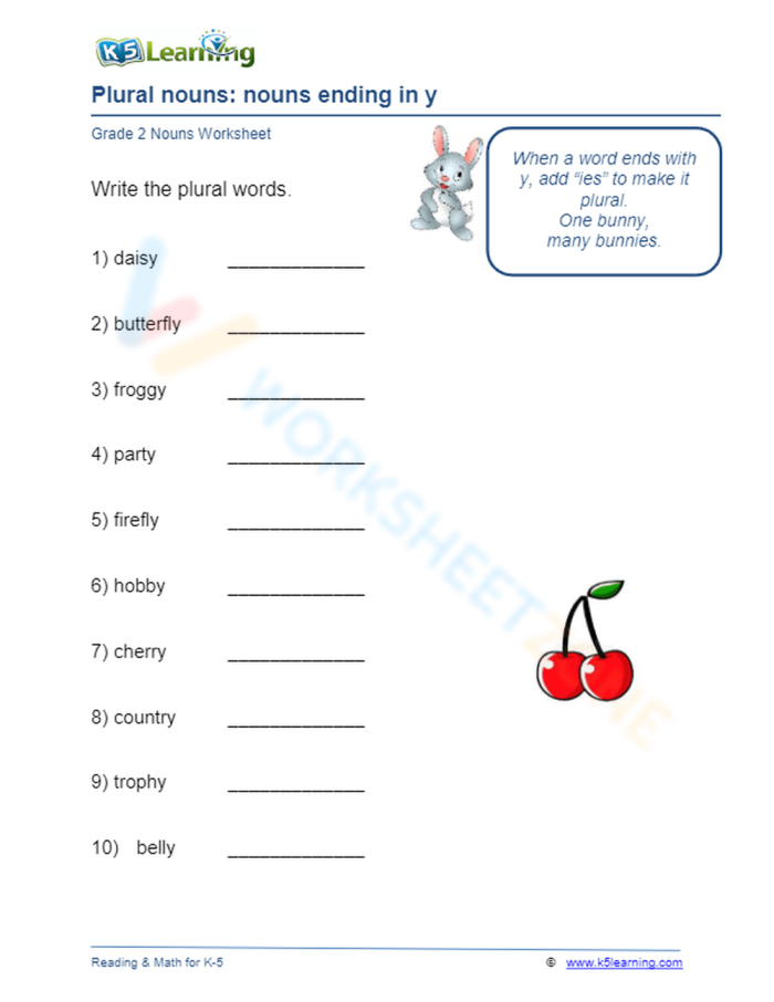 First Grade Ending Y Sort worksheet showing words categorized by long E and long I sounds