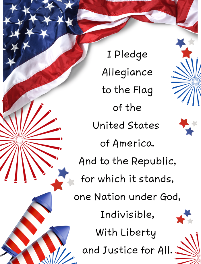 Pledge of Allegiance Coloring Sheet for Beginning Readers First grade students coloring and learning the Pledge of Allegiance words with a patriotic worksheet activity