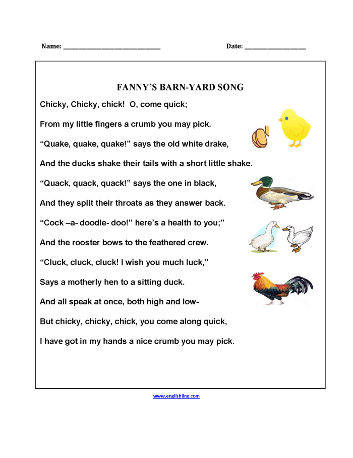 First Grade students working on the What's Up with This Poem worksheet to explore poem structure