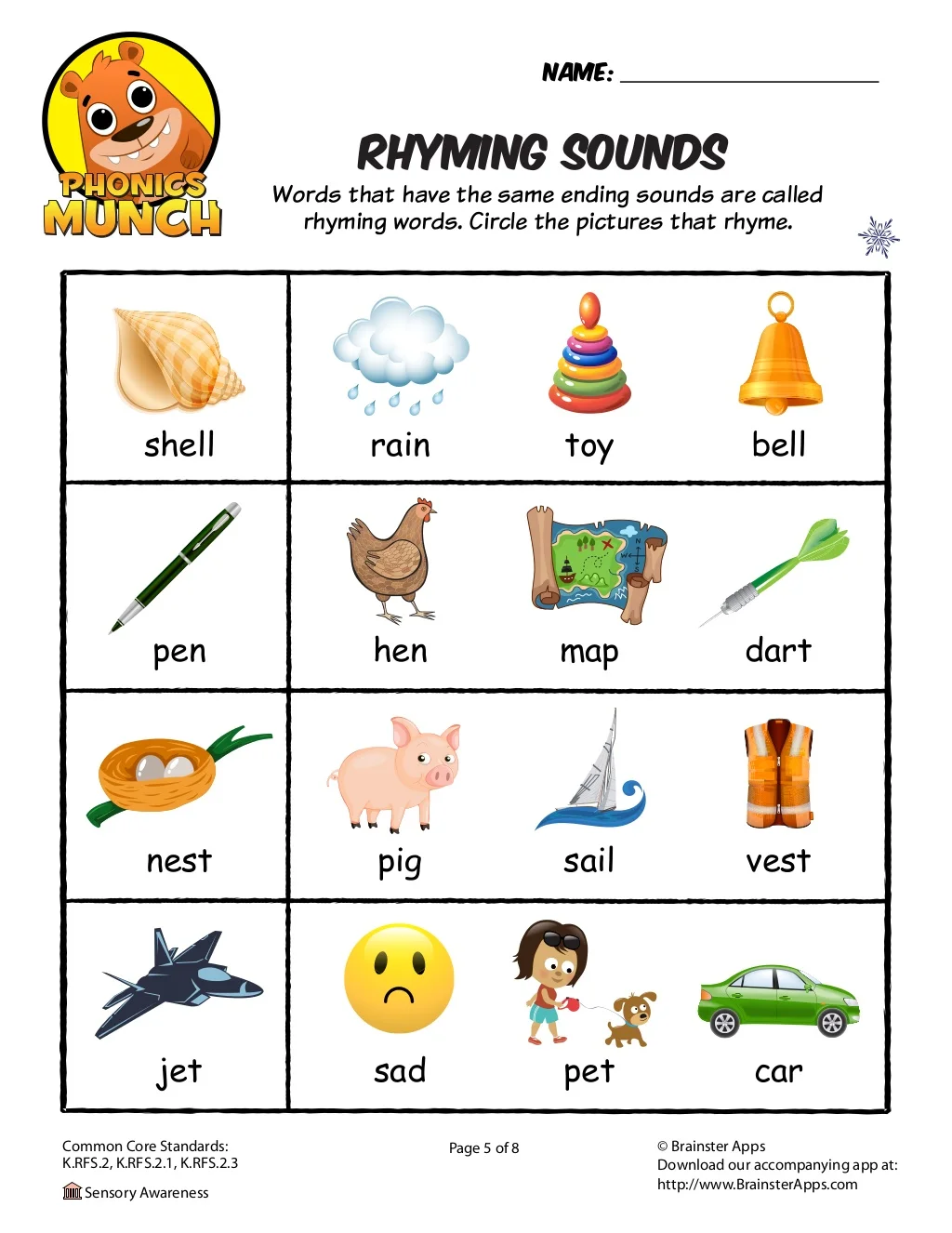 Writing worksheet for First Grade Children engaging with a Find That Rhyme worksheet, identifying rhyming pairs. Worksheet for first graders focusing on phonics and rhyme recognition.