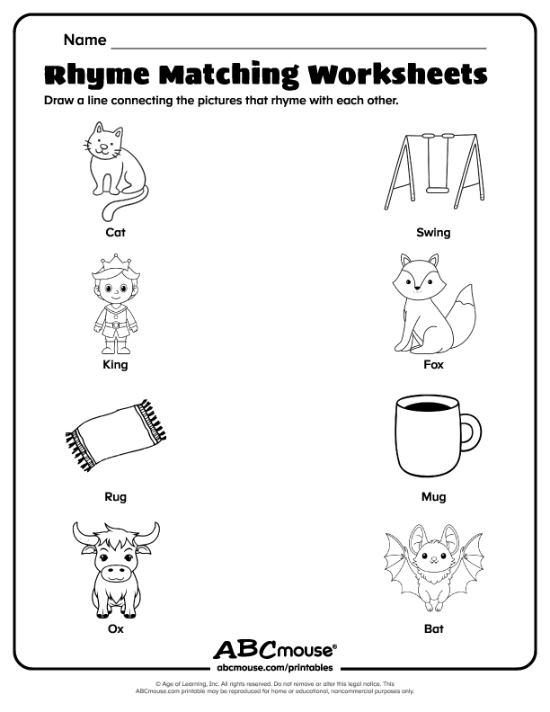 Writing worksheet for First Grade First grade students engaging with a Find That Rhyme worksheet to match rhyming words. A phonics activity helping kids recognize rhymes through fun word pairs.