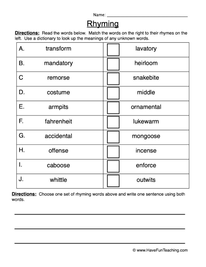 Engaging Find That Rhyme activity for young learners in grade one Fun phonics worksheet for first graders to find rhyming pairs with common words