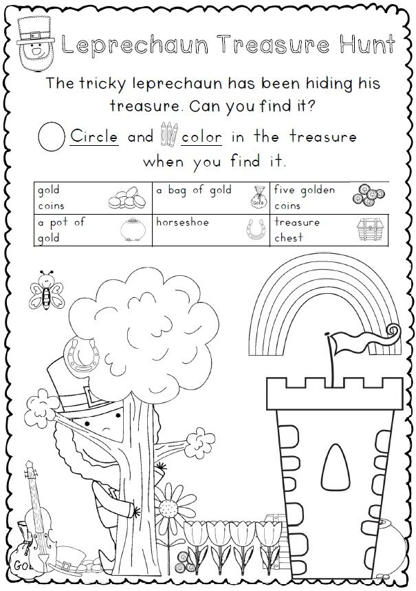 First grade students enjoying a Leprechaun Coin Toss worksheet for St. Patrick's Day