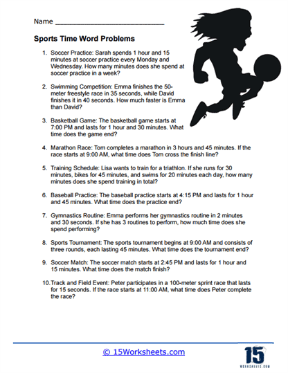 First grade students solving time word problems on a worksheet