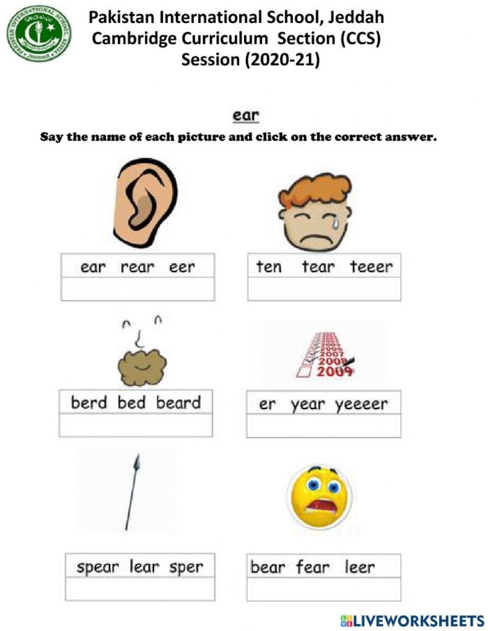 First grade trigraphs worksheet activity with three letter sound combinations for phonics practice