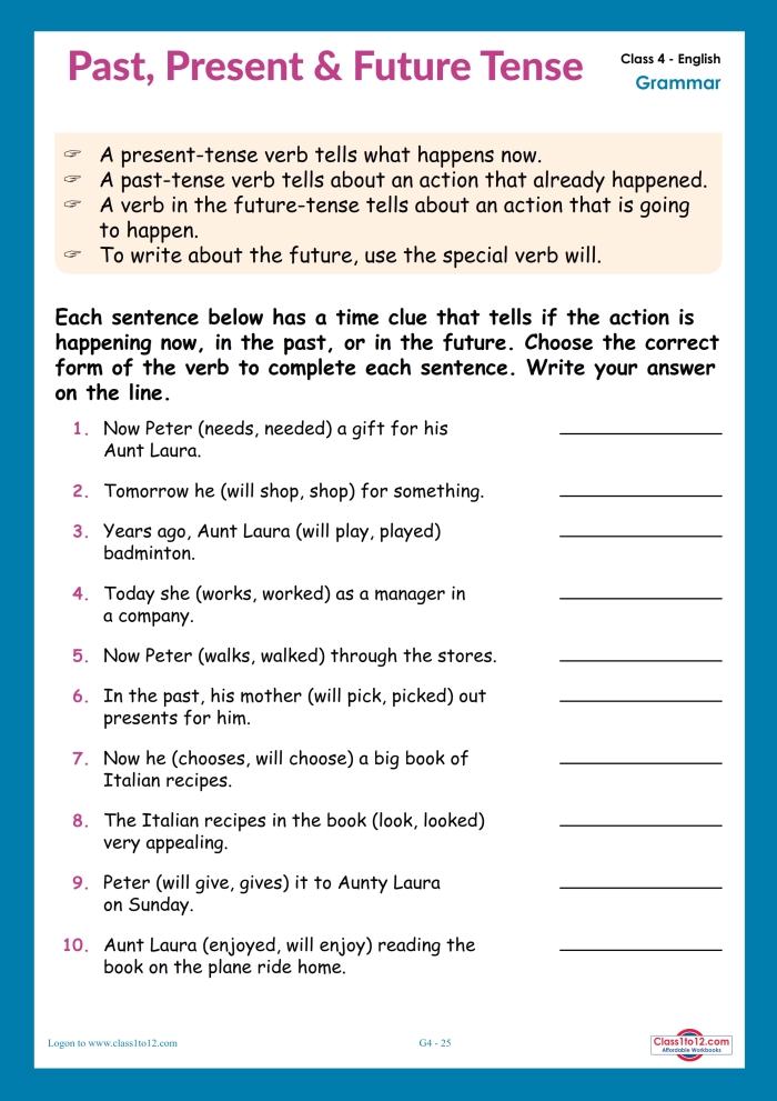 Educational image for Past and Present Tense worksheet focusing on eat verb forms, image 8 First Grade worksheet showing examples of the verb eat in past and present tense