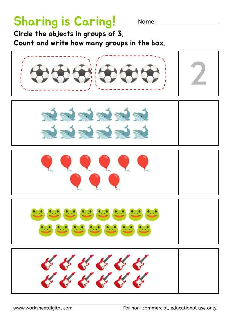 Grouping Objects: Odd and Even Numbers Worksheet for First Graders Children sorting objects into odd and even groups for a math worksheet