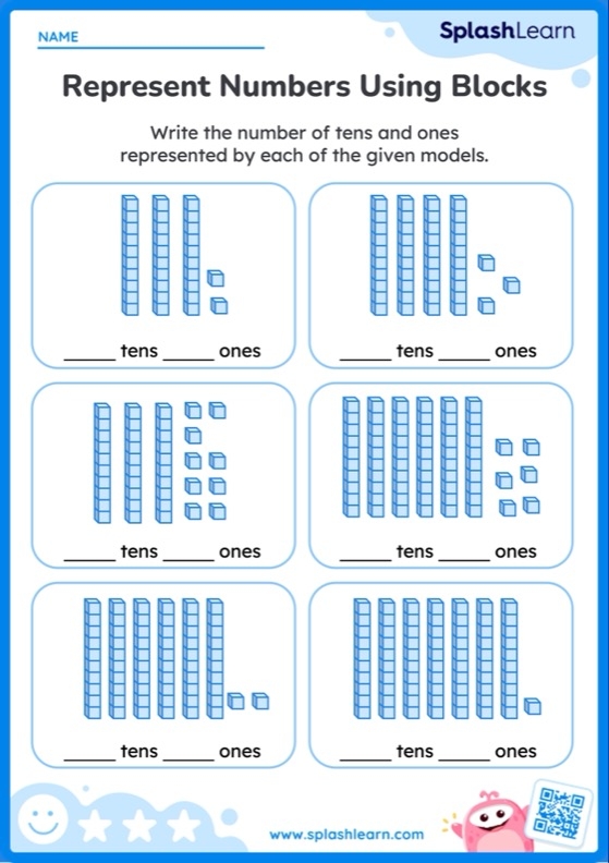 First Grade Reading Place Value: Ones and Tens Worksheet Image 25 Worksheet for first graders focusing on reading place value in ones and tens