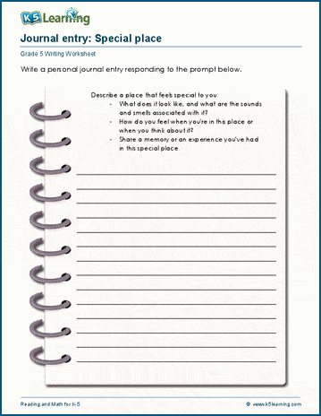 First Grade Writing Journal Worksheet - Image 5 Blank writing journal worksheet for first graders to encourage self-expression