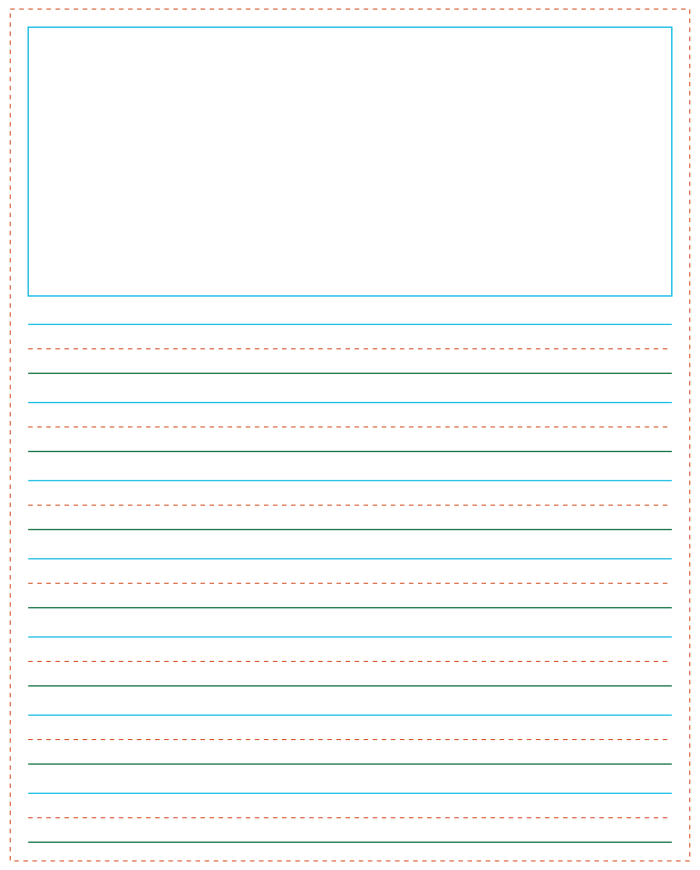 First grade writing journal worksheet to encourage self-expression through writing Blank writing journal worksheet for first graders to enhance their writing skills