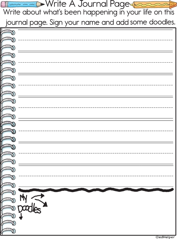First Grade Writing Journal Worksheet - Image 22 Blank writing journal worksheet for first graders to enhance their expressive skills