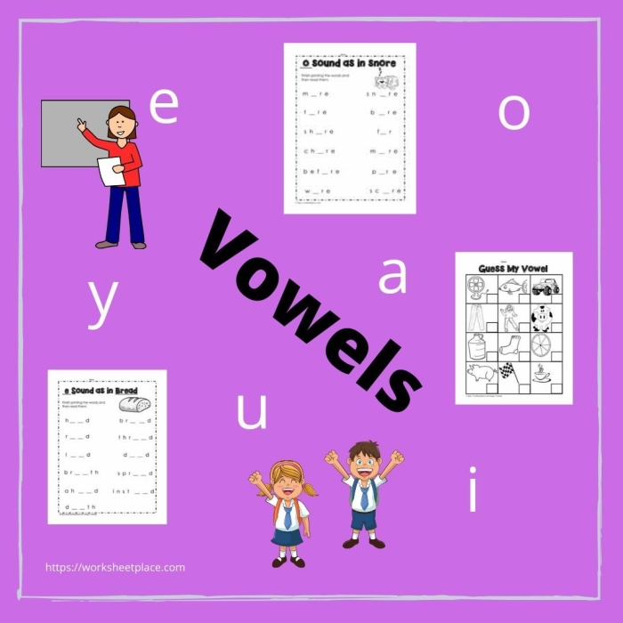 First grade worksheet practicing the letter Y as a vowel with geography-related words