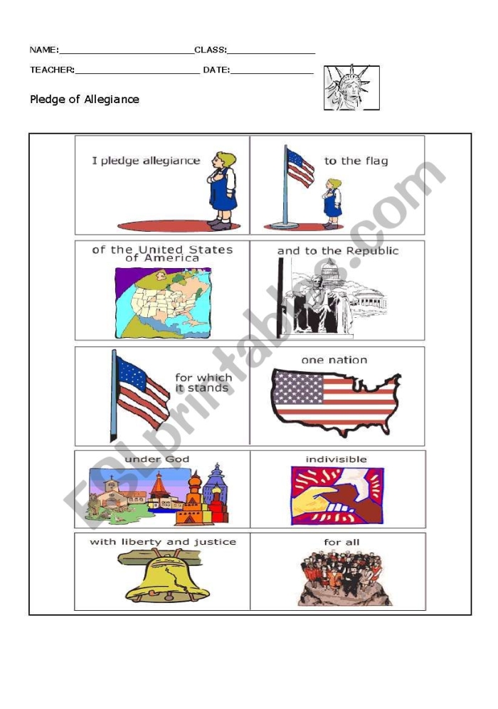 Pledge of Allegiance Coloring Sheet for Beginning Readers First grade students coloring and learning the Pledge of Allegiance with phonics practice