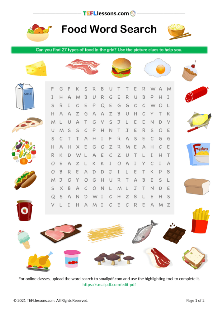 Engage in a tasty food word search activity for second graders to boost spelling and logic skills Second grade food word search worksheet featuring fun vocabulary words to find