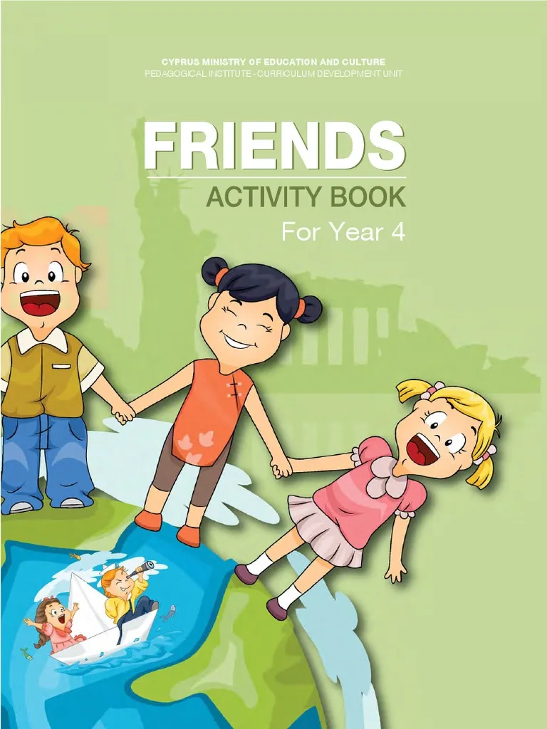 Kindergarten worksheet featuring The Four Friends poem and simple questions