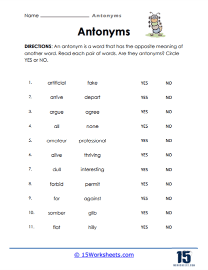 Engaging Level 2 antonym matching activity for fourth graders, image 14 Fourth Grade worksheet for matching antonyms in a fun vocabulary exercise