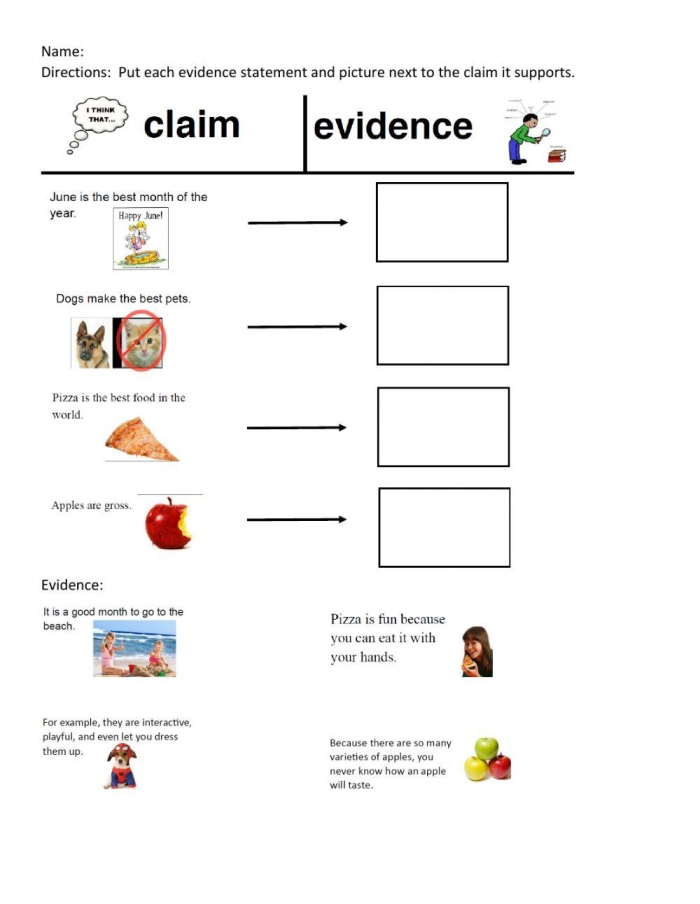 Fourth grade student writing an argument about homework with claim and supporting reasons on a worksheet