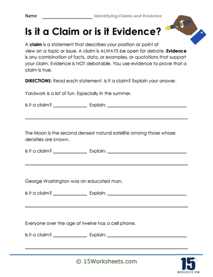 Fourth grade students writing an argument about homework with claim and supporting details worksheet