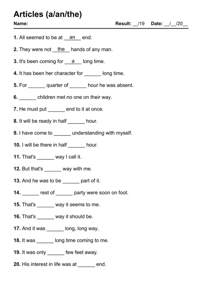 Awesome Articles worksheet identifying a an and the in literature passages grade 4 Fourth grade students circling articles in quotes from Bud Not Buddy worksheet exercise 25