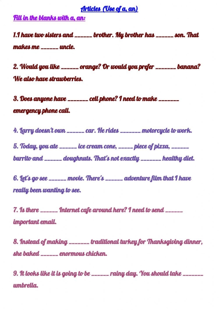 Awesome Articles worksheet activity 12 focusing on finding articles in classic literature quotes Fourth grade grammar worksheet showing sentences from Bud Not Buddy with articles highlighted for students to identify and circle