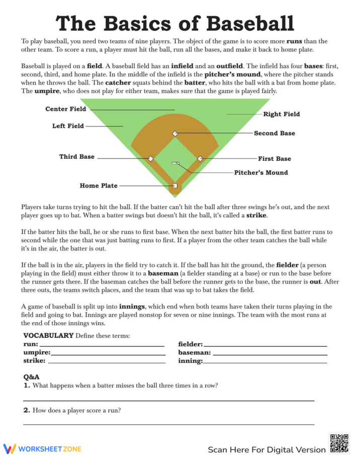 Interactive History of Baseball printable activity for fourth graders to boost memory and understanding Fourth-grade students engaging with a History of Baseball worksheet focusing on measurement skills