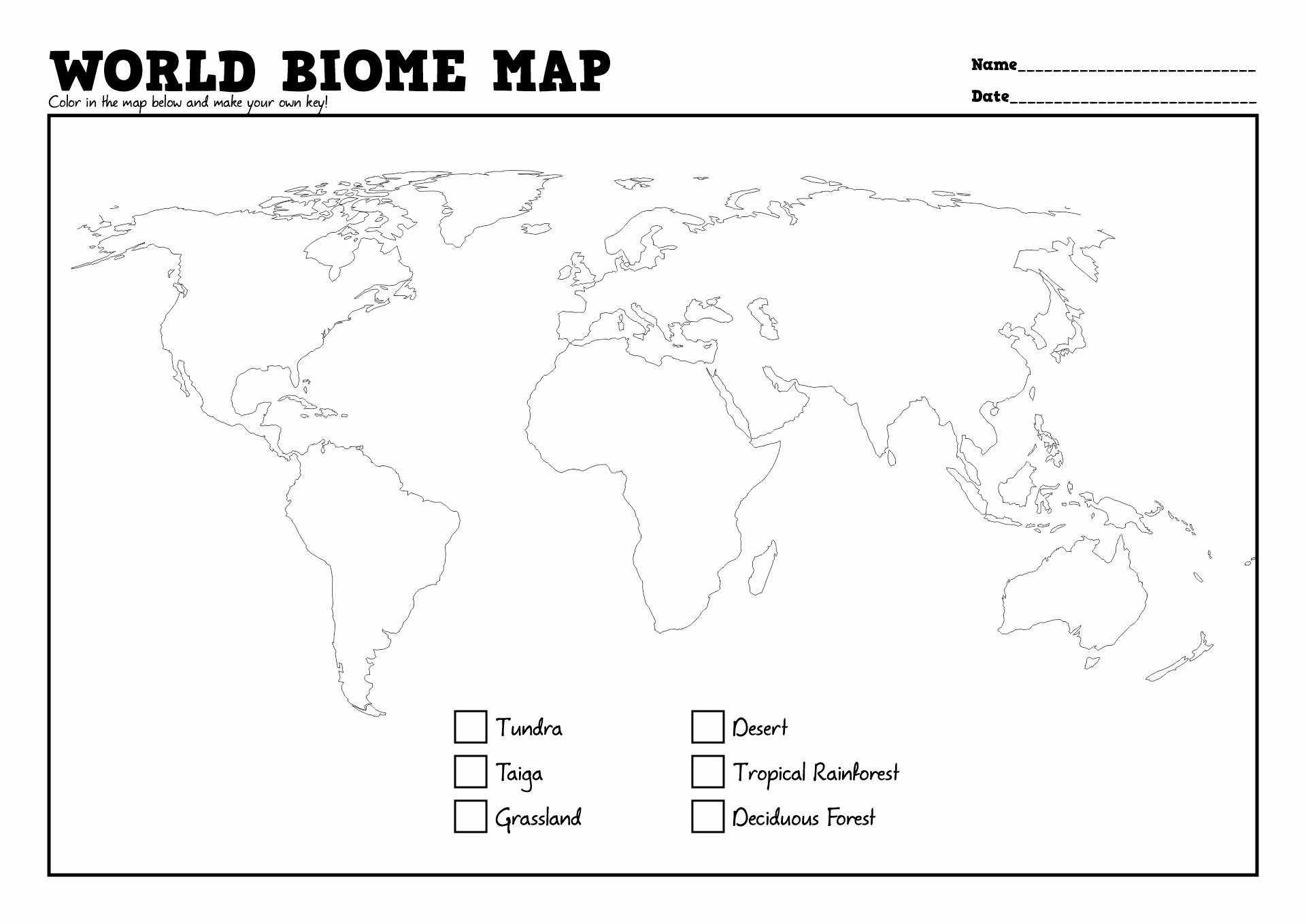 Worksheet on biomes for fourth graders to explore Earth's diverse ecosystems Illustration of various biomes featured in a fourth-grade life science worksheet