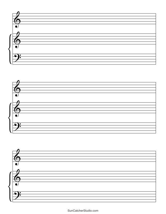 Blank sheet music worksheet for fourth-grade musicians to compose their own songs