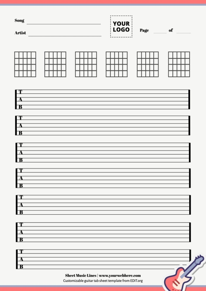 Blank sheet music worksheet for fourth-grade musicians to compose their own songs
