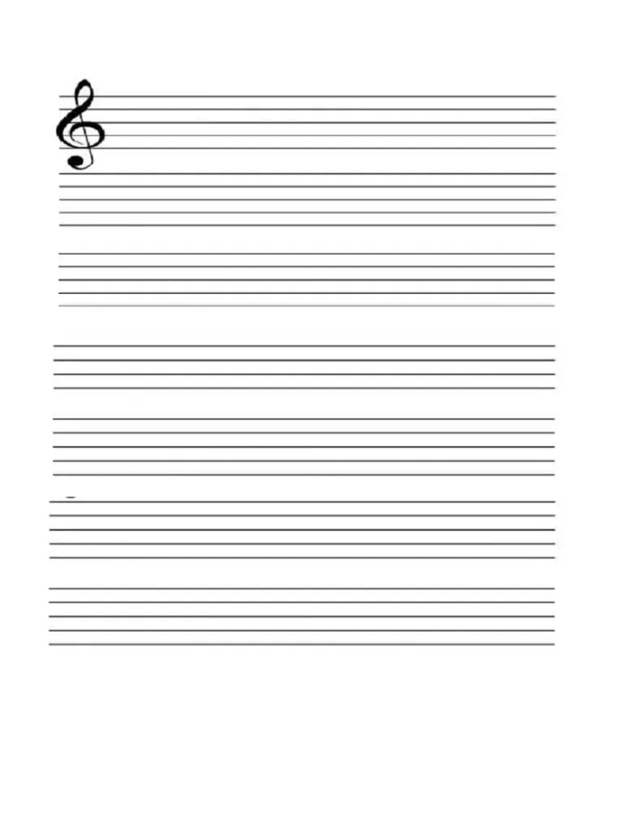 Blank sheet music worksheet for aspiring fourth-grade musicians