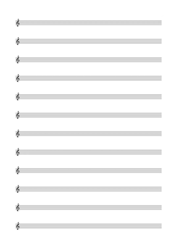 Blank sheet music worksheet for fourth-grade musicians to compose their own songs