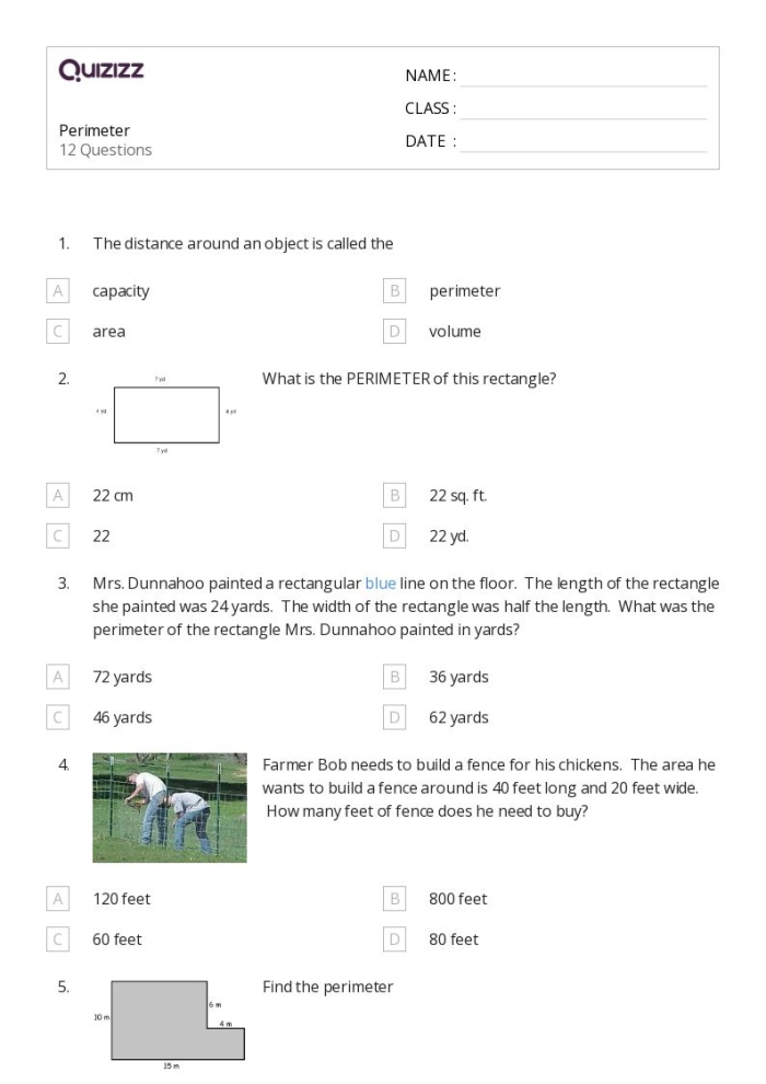 Fourth Grade Measurement Activity with Perimeter: Perfect Carnival Worksheet Image 4 Fourth grade students calculating perimeter to design a carnival layout on graph paper