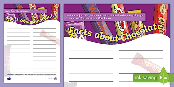 Chocolatey Facts and Opinions worksheet for fourth graders learning to tell fact from opinion using chocolate-themed sentences