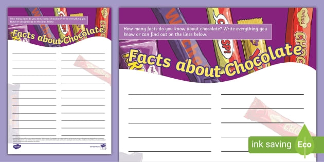 Fourth grade worksheet on chocolate facts and opinions with colorful illustrations