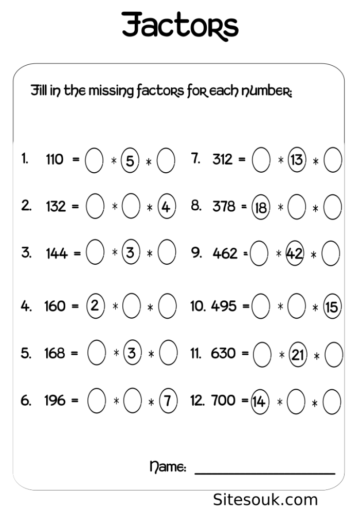 Factor or Not worksheet for understanding multiplication and division concepts Fourth grade worksheet focused on identifying factors in math problems