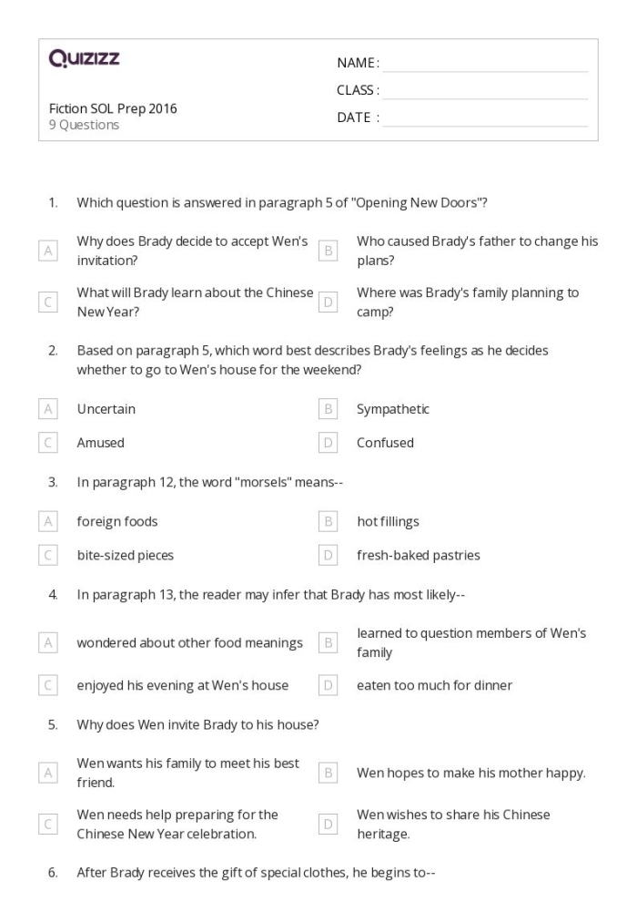 Time and Money worksheet for Fourth Grade Paragraph Frame for Summarizing Fiction worksheet designed for fourth-grade students. Worksheet image showcasing a structured approach to summarizing stories with sequence words.