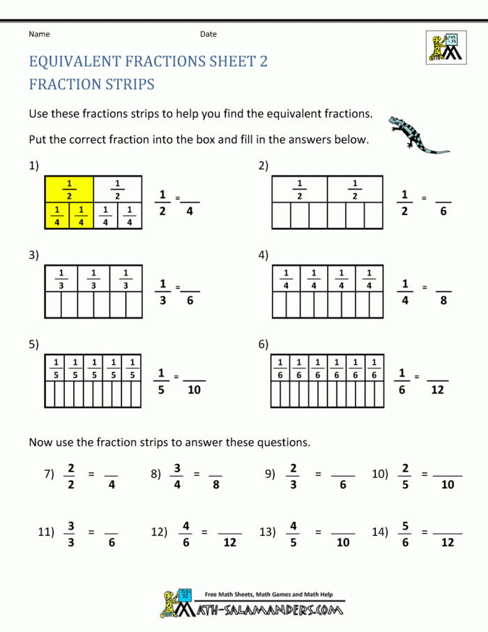 Fraction equivalency chart worksheet designed for fourth grade Earth and Space Science students