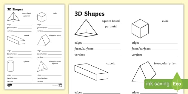 Fourth Grade Addition worksheet featuring geometric solid shapes for early math learners
