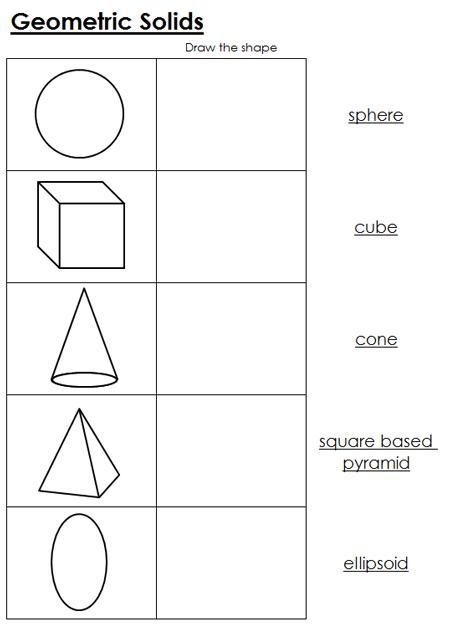 Fourth grade addition worksheet featuring geometric solid shapes for early math learners
