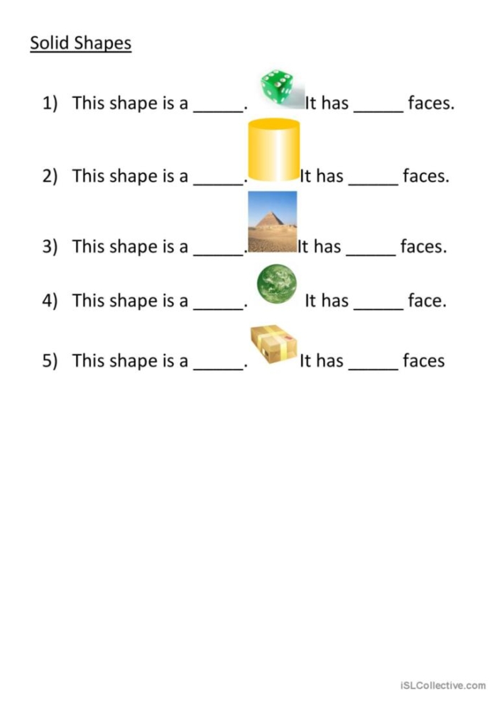 Fourth grade addition worksheet featuring geometric solid shapes for early math learning