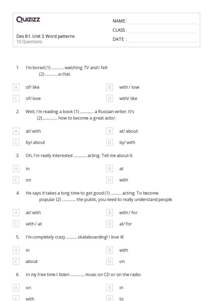 Community and Culture Word Patterns worksheet for fourth graders, image 25 Fourth Grade Word Patterns in Sentences Level 2 worksheet focused on grammar skills