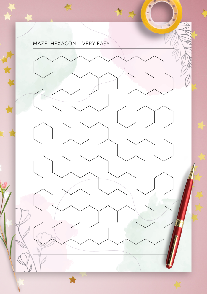 It's a Maze of Hexagons! worksheet for fourth graders focusing on geometry and number concepts Students working on the It's a Maze of Hexagons! worksheet to identify polygons and prime numbers